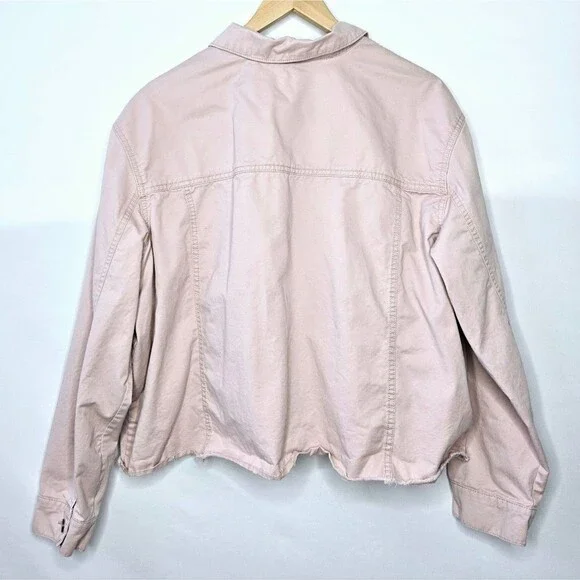 Women's Caslon Blush Pink Jacket w/ Raw Edge Hem Size 2X - Picture 6 of 8